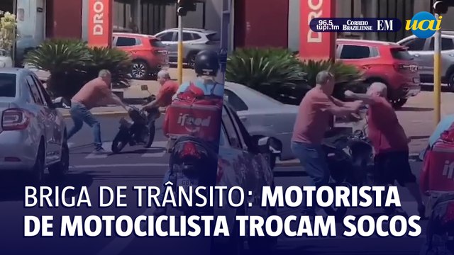 Motorista de aplicativo e motociclista trocam socos em briga de trânsito em São Páulo