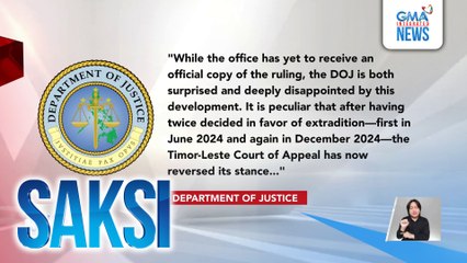Extradition request laban kay Ex-Rep Arnie Teves, tinanggihan ng Court of Appeal ng Timor Leste | Saksi