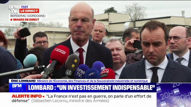 Défense: Un investissement socialement indispensable , estime Éric Lombard, ministre de l'Économie
