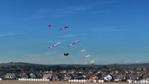 Watch as eye-catching kites are flown on Sussex beach