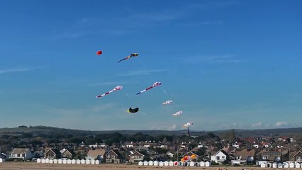 Watch as eye-catching kites are flown on Sussex beach