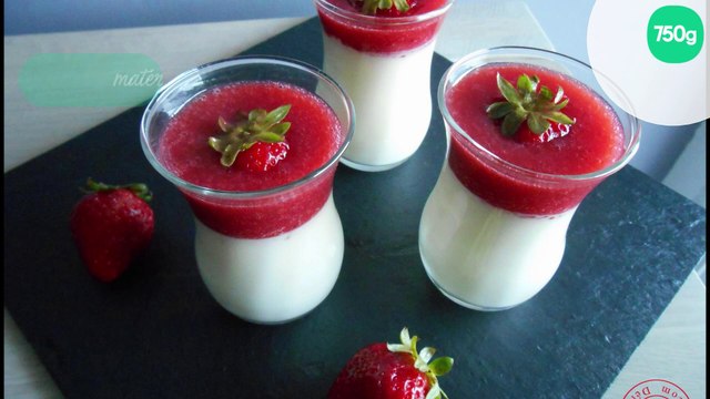 Panna cotta facile au coulis de fraises