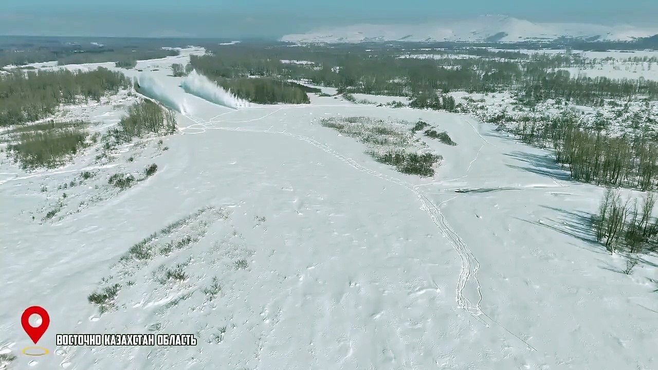 Ice explosion to open frozen rivers