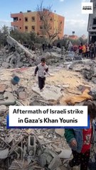 Aftermath of Israeli strike in Gaza’s Khan Younis