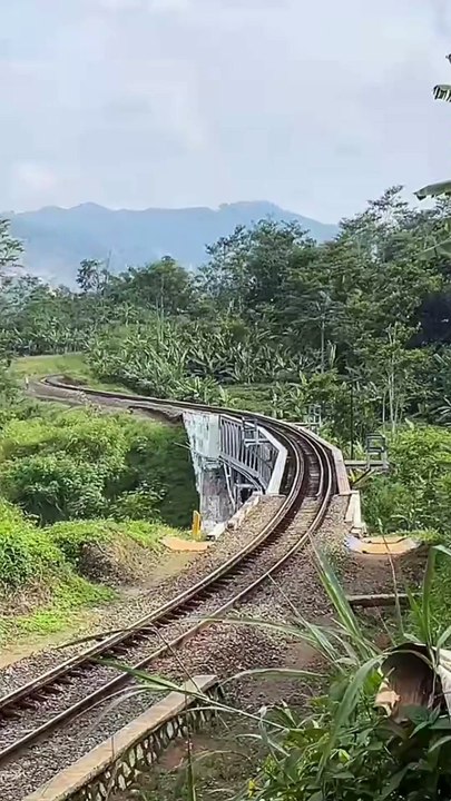 Perjalanan kereta api yang menakjubkan! 😍 Pernahkah kalian melihat jalur kereta yang seperti ini? Bagikan pengalaman perjalanan kereta api kalian di kolom komentar! 👇 Kereta Api Papandayan