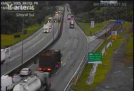 VÍDEO: Caminhão-tanque carregado com diesel perde freio e manobra evita o pior na BR-376