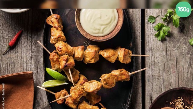 Brochettes de poulet à l’indienne et moutarde tandoori