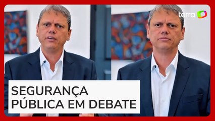 Tarcisio faz 'react' de ficha criminal de homem preso em SP e pede 'penas mais duras'