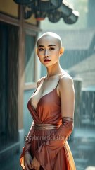 Bald women showing her dress #ai #beautiful #cute