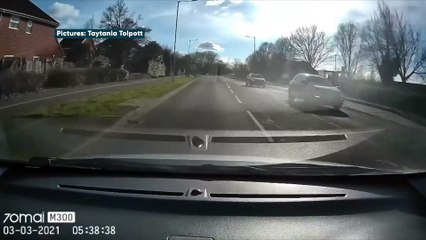 Dashcam footage captures shocking moment schoolgirl hit by car at red lights