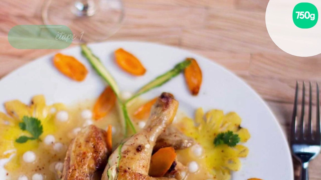 Coquelet ensoleillé cuit en bouillon à l'ananas et gingembre