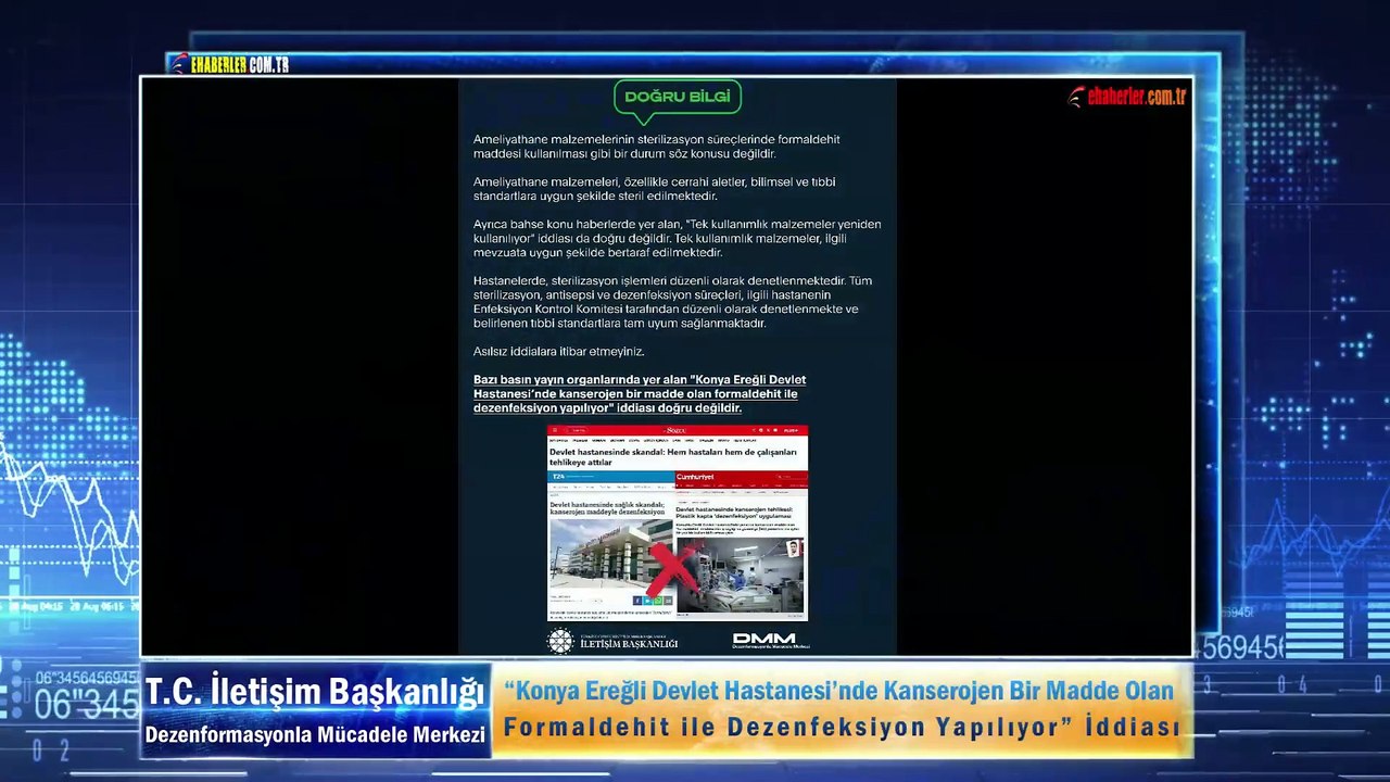 “Konya Ereğli Devlet Hastanesi’nde Kanserojen Bir Madde Olan Formaldehit ile Dezenfeksiyon Yapılıyor” İddiası“Konya Ereğli Devlet Hastanesi’nde Kanserojen Bir Madde Olan Formaldehit ile Dezenfeksiyon Yapılıyor” İddiası