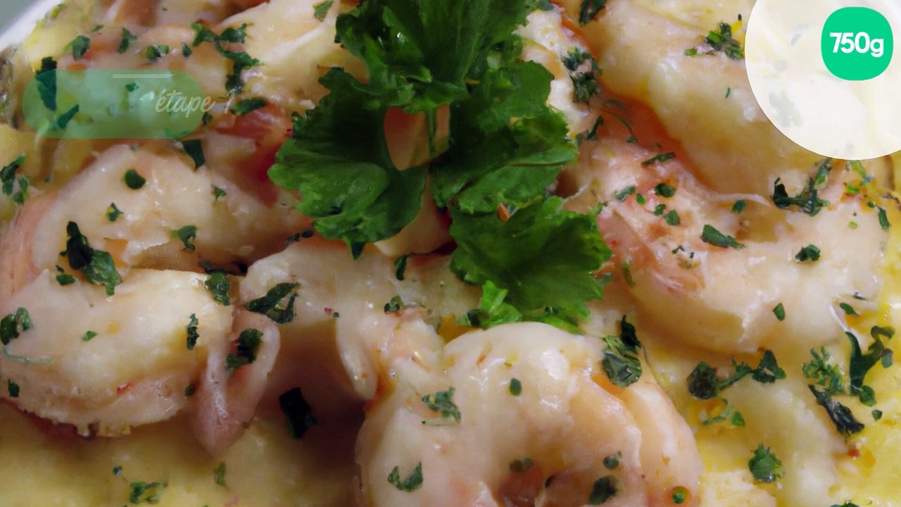 Gratin de scampi aux farfalles