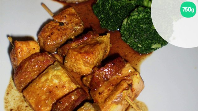 Brochettes de saumon et chorizo