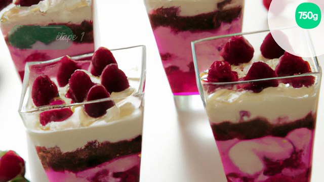 Verrines de framboises
