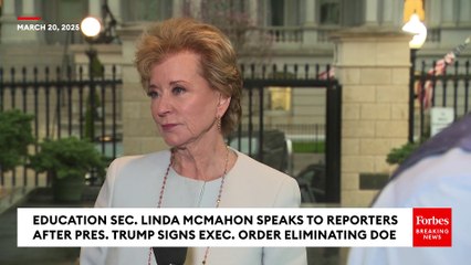 Education Secretary Linda McMahon Speaks To Reporters After Trump Signs Executive Order Ending DoE
