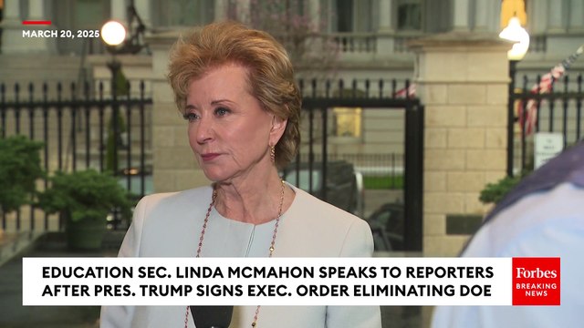 Education Secretary Linda McMahon Speaks To Reporters After Trump Signs Executive Order Ending DoE