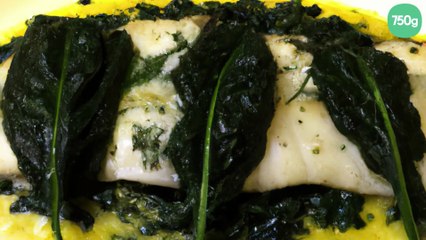 Sole poêlée aux épinards et à la moutarde