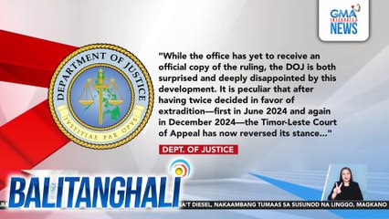 Hiling ng Pilipinas na pauwiin si dating Rep. Arnie Teves, ibinasura ng Timor-Leste Court of Appeal | Balitanghali