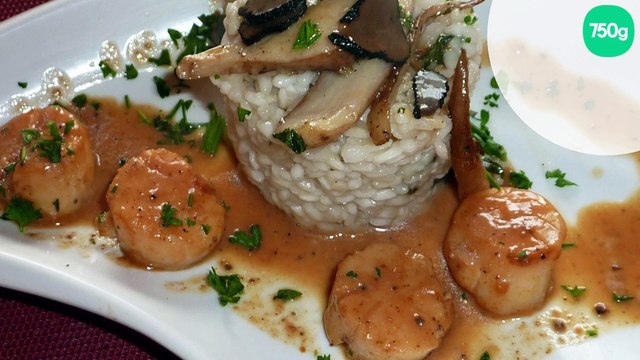 Risotto aux cèpes, truffe et ses Saint-Jacques