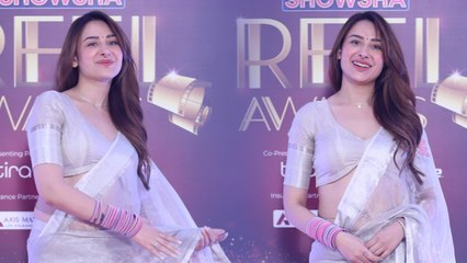 Mahira Sharma Turns Up In A Beautiful Organza Saree For The Showsha Reel Awards 2025!