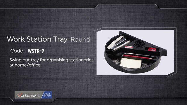Workstation Tray Round | Ideal for working or study table | 360º rotation for easy accessibility & special catch at 180º for fully closed & open position | Manufactured out of durable plastics for strength and long life