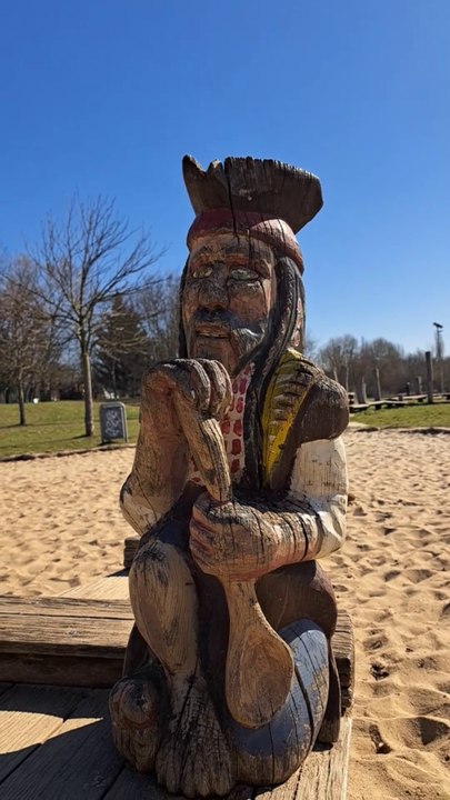 Der letzte Mohikaner schwimmt im Sand