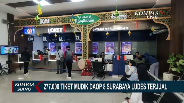 277 Ribu Tiket Kereta di Daop 8 Surabaya Ludes, Puncak Arus Mudik Diprediksi 28 Maret