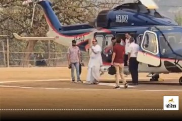 पं. प्रदीप मिश्रा ने हेलीकॉप्टर से की मधेसर महादेव की परिक्रमा