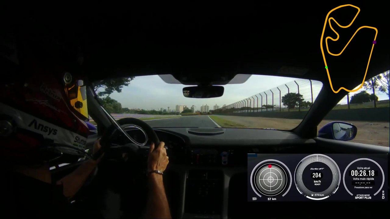 Porsche - Onboard video - Taycan Turbo GT sets a new lap record for electric cars at Interlagos