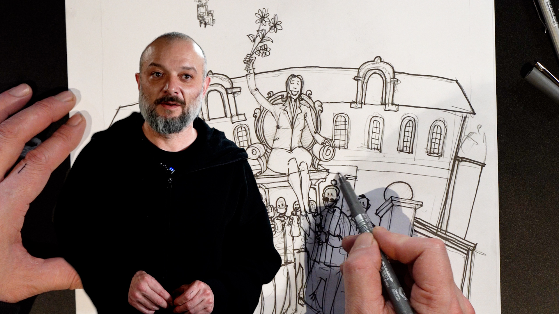 Comment dessiner le départ de Salomé Zourabichvili, l'ex-présidente de la Géorgie ?