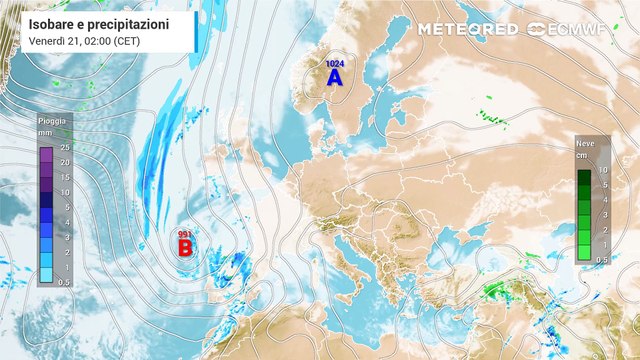 Nuova ondata di maltempo proveniente dalla Spagna, tanta pioggia al Nord e al Centro