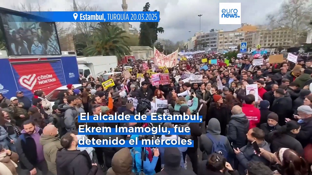 Nuevas protestas multitudinarias en Estambul por la detención del alcalde Ekrem İmamoğlu