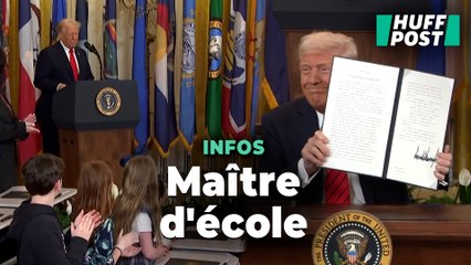 Au milieu d’écoliers, Trump signe son décret pour « éliminer » le ministère de l’Éducation