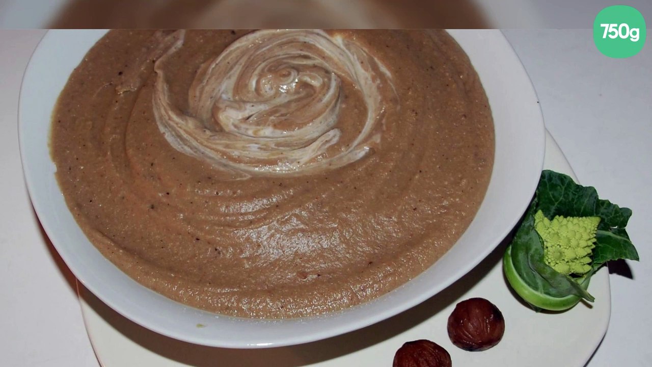 Velouté de patate douce et chou Romanecso aux châtaignes