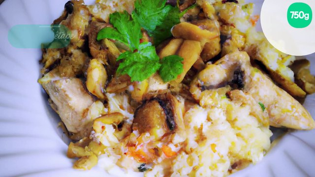 Riz au poulet champignons