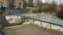 El río Manzanares en Madrid ha multiplicado por quince su caudal