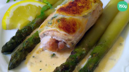 Poulet farci aux asperges