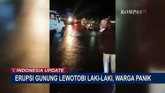 Detik-detik Erupsi Gunung Lewotobi, Warga Panik Lari Selamatkan Diri