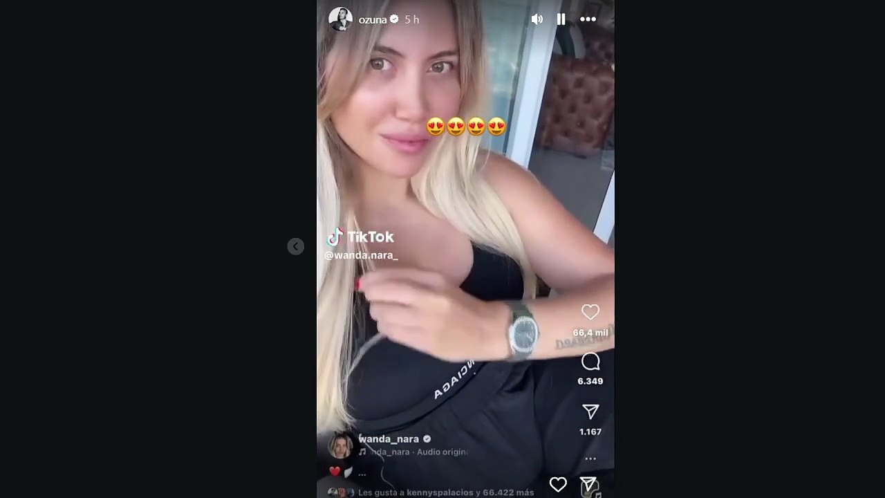 Ozuna comparte video de Wanda Nara cantando su canción