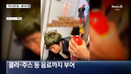 中 항공기 선반서 불…콜라 부어 진화