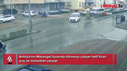 Kask hayat kurtardı! Yola savrulan motosiklet sürücüsü...