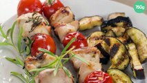 Brochettes de râbles de lièvre marinés au vermouth et romarin