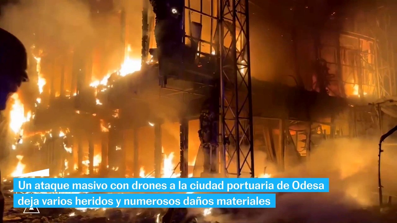 Un ataque masivo con drones en Odesa deja varios heridos durante la visita del presidente checo