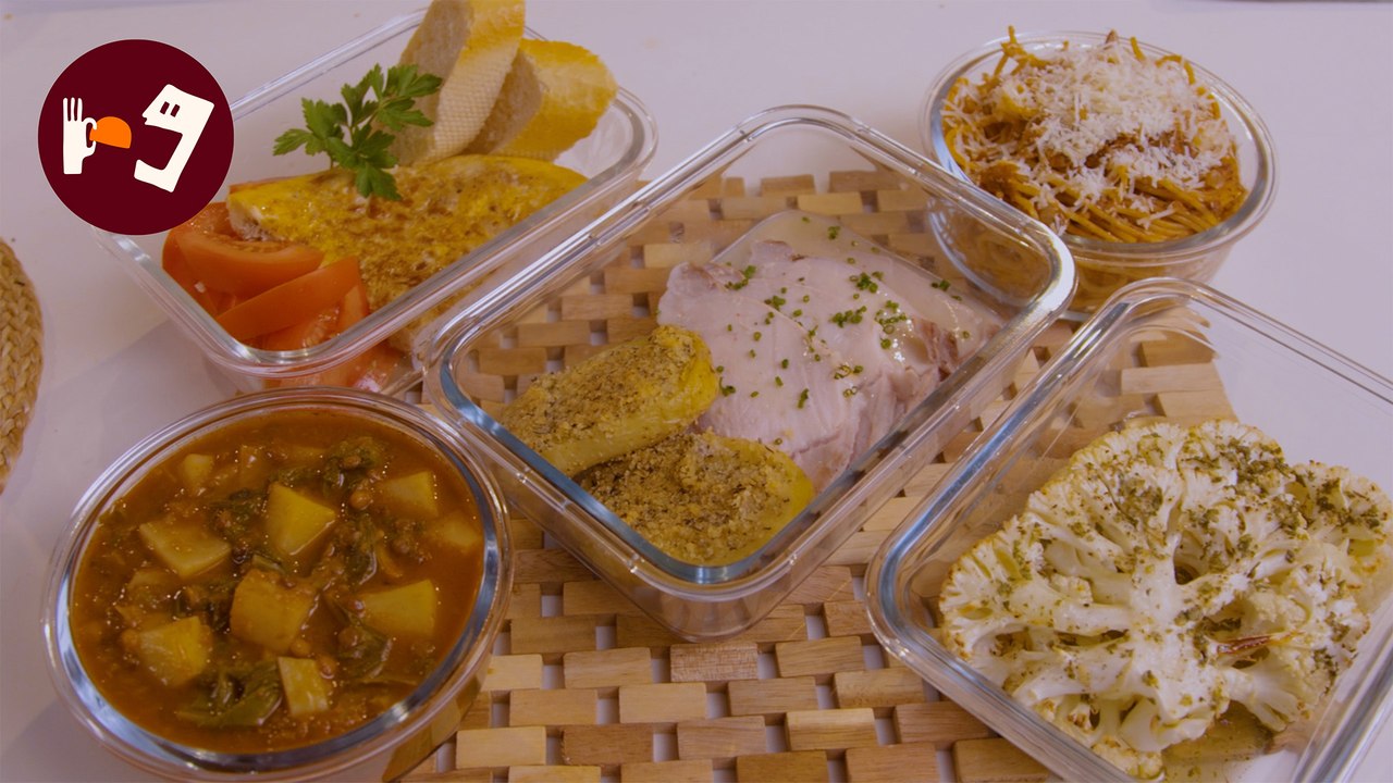 Menu semanal LIGERO | Tortilla de ATÚN, Coliflor en CHIMICHURRI, Lomo de cerdo con PATATAS