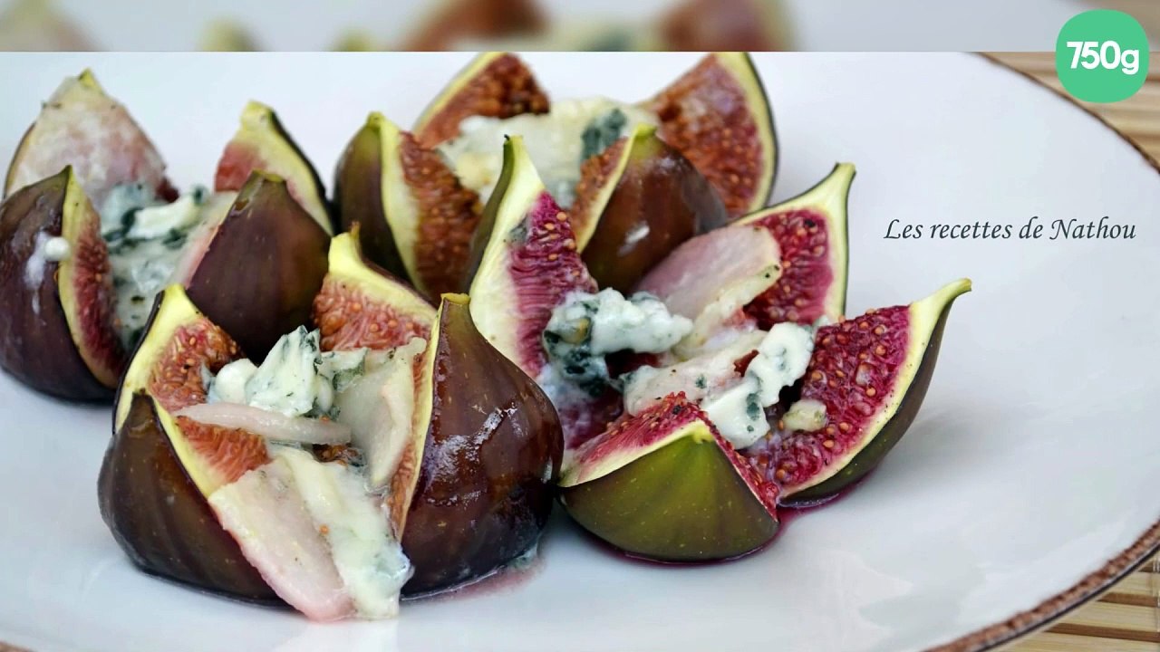 Figues rôties aux poires, roquefort et miel