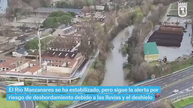 El Manzanares se estabiliza, pero sigue la alerta por posible desbordamiento en Madrid.