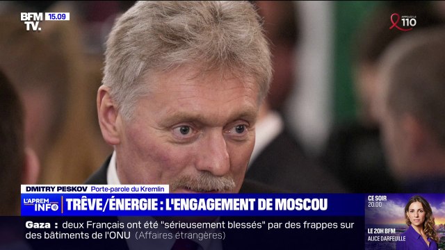 Dmitry Peskov, porte-parole du Kremlin: L'armée russe s'abstient de toute frappe sur les infrastructures énergétiques ukrainiennes