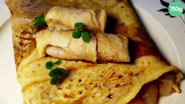 Crêpes de foie gras au lard