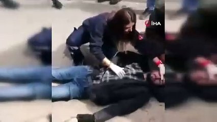 Motosiklet yaşlı kadına çarptı: 3 Yaralı